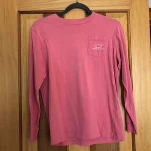 Salmon boys long sleeve vineyard vines shirt